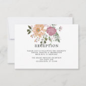 Zomerbloemen op wit | Huwelijksreceptie Kaart (Voorkant)