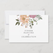 Zomerbloemen op wit | Huwelijksreceptie Kaart (Achterkant)