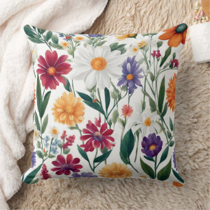 Zomerbloemen overal print Sierkussen
