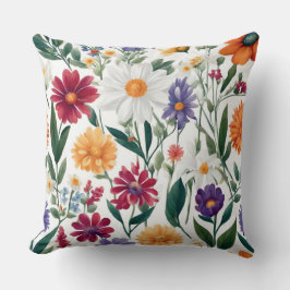 Zomerbloemen overal print Sierkussen