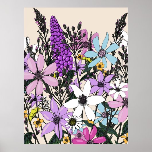 Zomerbloemen Poster (Voorkant)