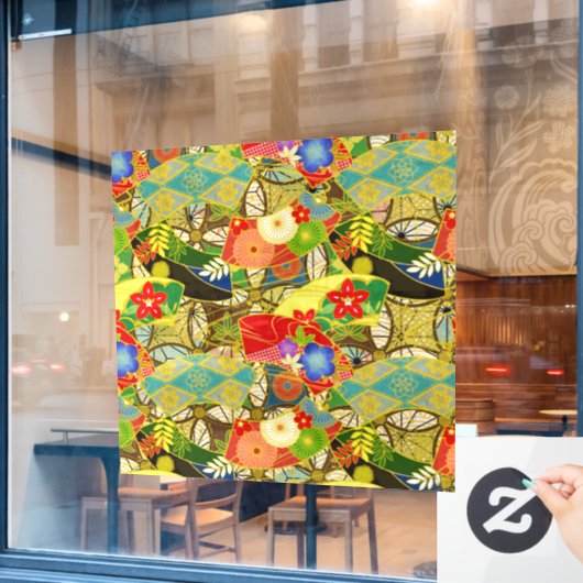 Zomerbloemen Raamsticker (Cafe Raam)