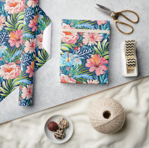 Zomerbloemen Tropisch Mooie Bloemmotief Cadeaupapier