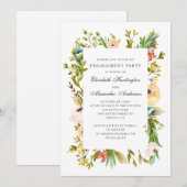 Zomerbloemen. Tuin bloemenverlovingsfeest Kaart (Voorkant / Achterkant)