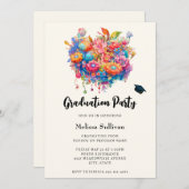 Zomerbloemenboeket grillig Boho Afstuderen Kaart (Voorkant / Achterkant)