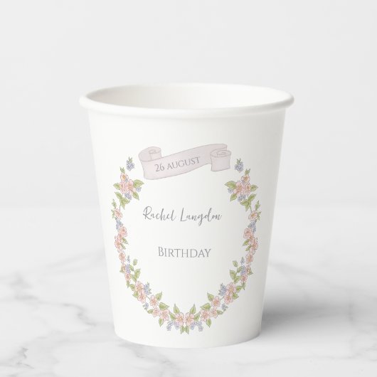 Zomerbloementuin Papieren Bekers (Voorkant)