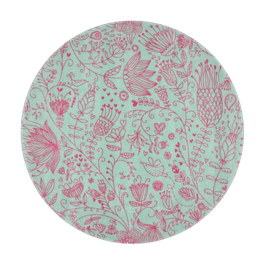 Zomerbloempatroon Snijplank (Voorkant)