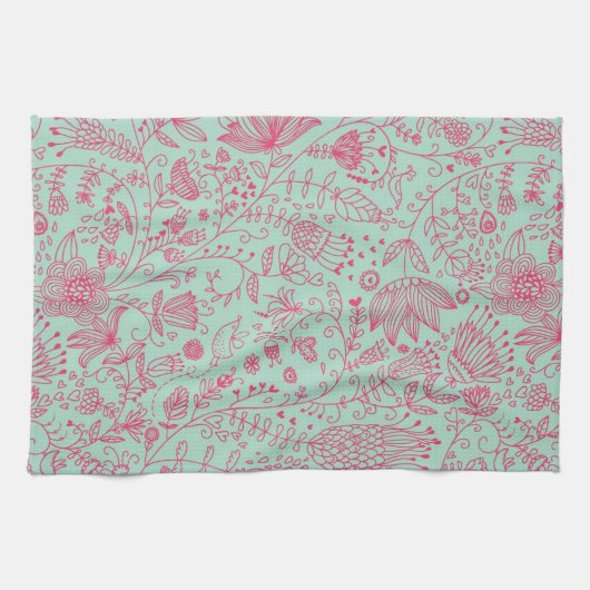 Zomerbloempatroon Theedoek (Horizontaal)