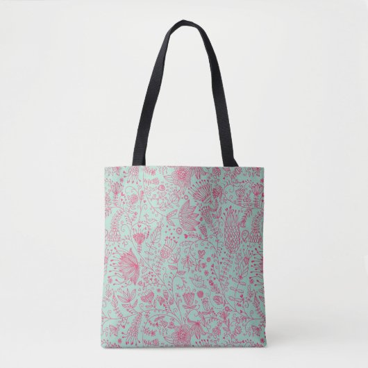 Zomerbloempatroon Tote Bag (Voorkant)