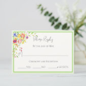 Zomerbloesem Bloemen Bruiloft RSVP Kaart (Staand voorkant)