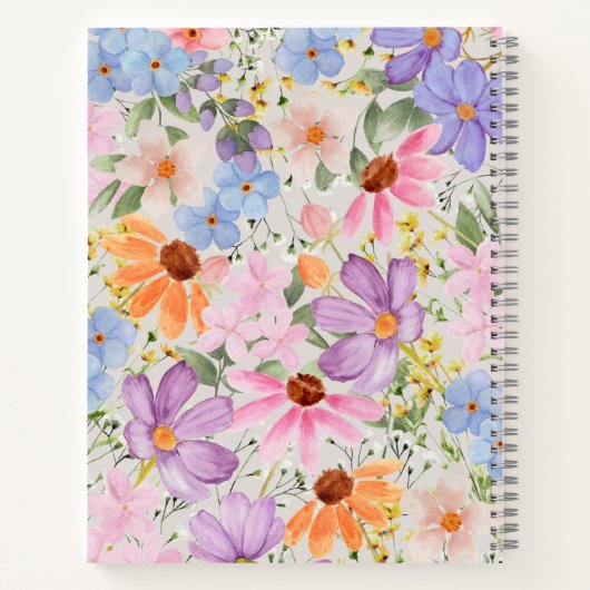Zomerbloesem Bloemen Notitieboek (Achterkant)