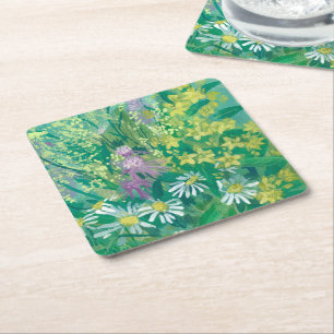Zomerbloesem Wildbloemen Meadow Bloemen Bloemen Bl Kartonnen Onderzetters