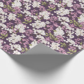 Zomerbloesems op Paarse Cadeaupapier (Hoek)