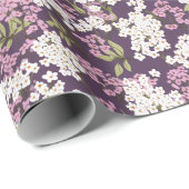 Zomerbloesems op Paarse Cadeaupapier (Rol Hoek)