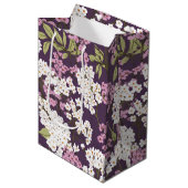 Zomerbloesems op Paarse Medium Cadeauzakje (Voorkant Gekanteld)
