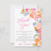 Zomerbocht mooie wilde bloemen bruids douche bedankkaart (Voorkant)