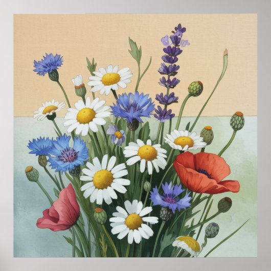 Zomerboeket van wilde bloemen poster (Voorkant)