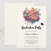 Zomerboeket Whimsical Boho Afstudeerfeest Kaart (Voorkant / Achterkant)