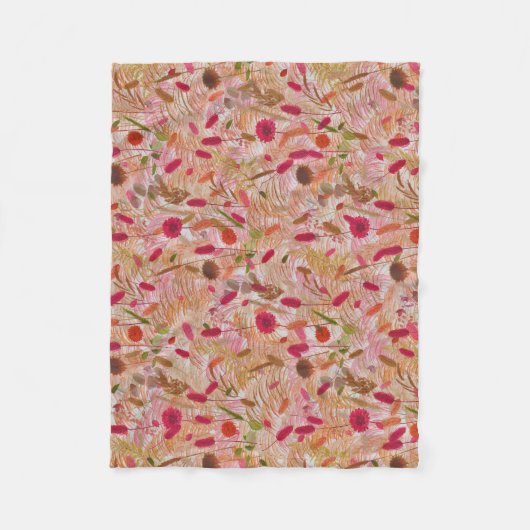  zomerboho wildbloem pampasgras fleece deken (Voorkant)