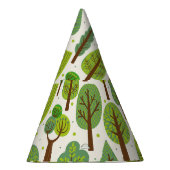 Zomerbomen: groen naadloos patroon feesthoedjes (Rechts)