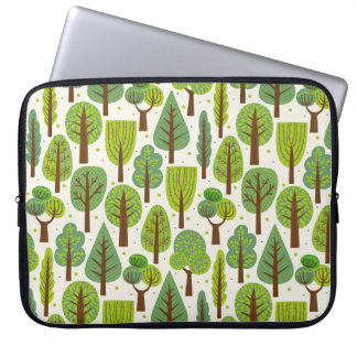 Zomerbomen: groen naadloos patroon laptop sleeve