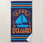Zomerboot Lake Squad met Stripe Border Strandlaken (Voorkant)