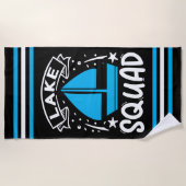 Zomerboot Lake Squad met Stripe Border Strandlaken (Voorkant)