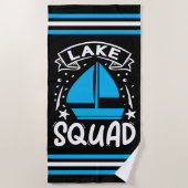 Zomerboot Lake Squad met Stripe Border Strandlaken (Voorkant)