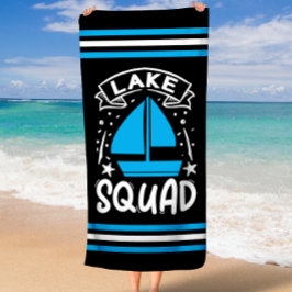 Zomerboot Lake Squad met Stripe Border Strandlaken