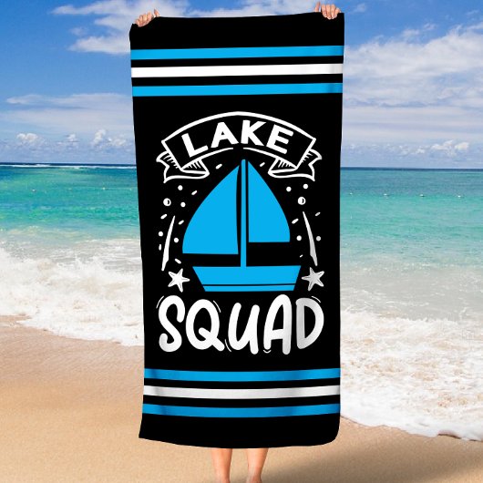 Zomerboot Lake Squad met Stripe Border Strandlaken
