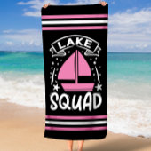 Zomerboot Lake Squad met Stripe Border Strandlaken