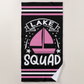 Zomerboot Lake Squad met Stripe Border Strandlaken (Voorkant)