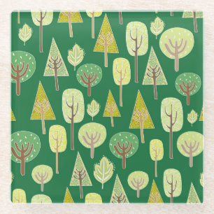 Zomerbos: Natuur geïnspireerd ontwerp Glazen Onderzetter