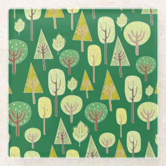 Zomerbos: Natuur geïnspireerd ontwerp Glazen Onderzetter