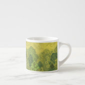 Zomerbos, wolschilderij, bomen groen en geel espresso kop (Rechts)