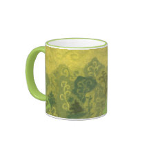 Zomerbos, wolschilderij, bomen groen en geel