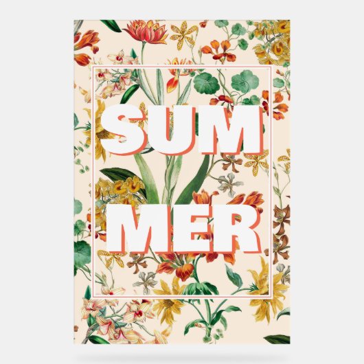 zomerbotanische orchideeënbloemen acryl bord (Voorkant)