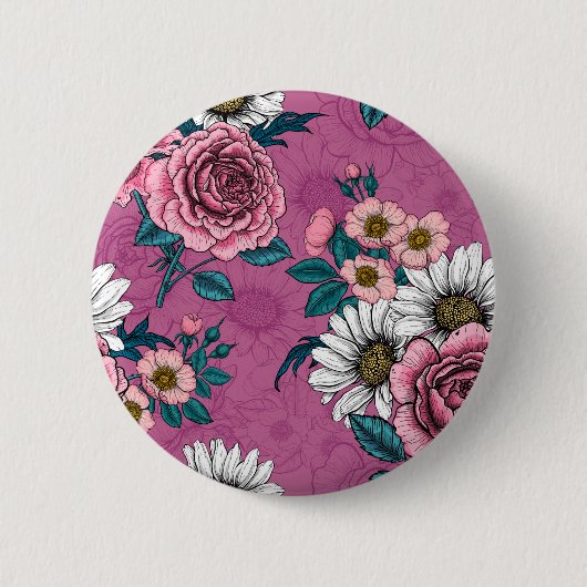 zomerbouquets 2 ronde button 5,7 cm (Voorkant)