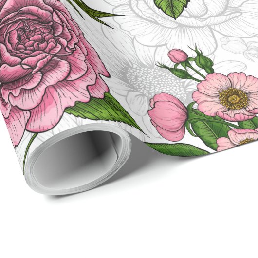 zomerbouquets cadeaupapier (Rol Hoek)