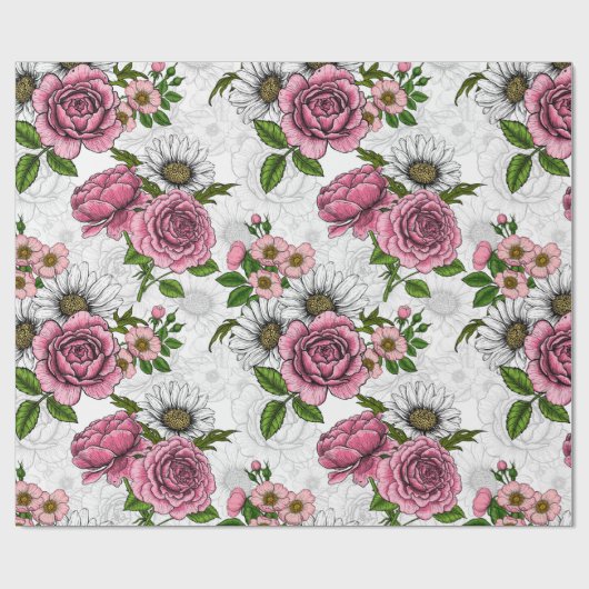 zomerbouquets cadeaupapier (Vlak)