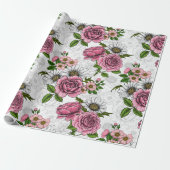 zomerbouquets cadeaupapier (Uitgerold)