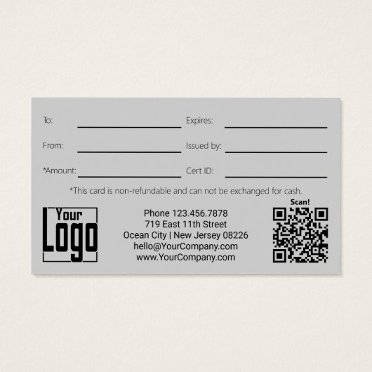 Zomerbranding · Script · Sunset Cadeaubon Visitekaartje (Achterkant)