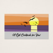 Zomerbranding · Script · Sunset Cadeaubon Visitekaartje (Voorkant)