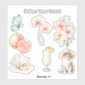 Zomerbries Blush Perzik Hibiscus Sticker (Vel)