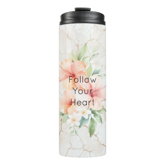 Zomerbries Blush Perzik Hibiscus Thermosbeker (Voorkant)