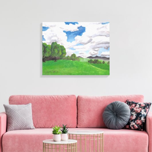 Zomerbries in de heuvels: canvas Uncropped (Insitu (Woonkamer))