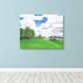 Zomerbries in de heuvels: canvas Uncropped (Insitu (Houten vloer))