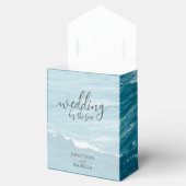 Zomerbruiloft door de blauw golvende zee ombre oce bedankdoosjes (Geopend)