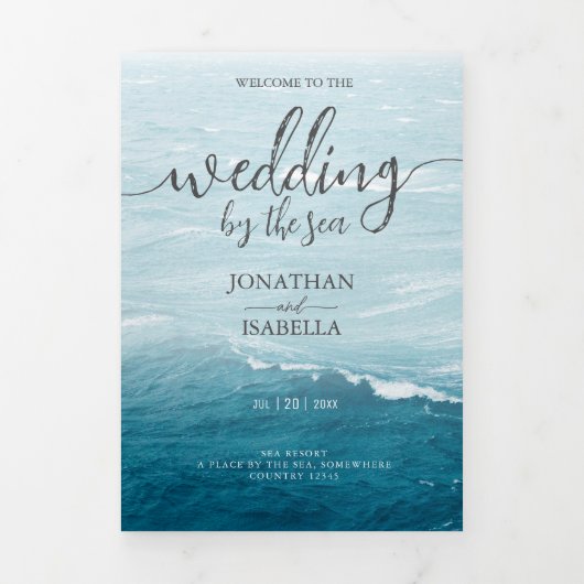 Zomerbruiloft door de blauw golvende zee ombre oce drieluik programma (Cover)