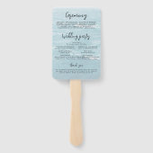 Zomerbruiloft door de blauw golvende zee ombre oce handwaaier (Achterkant)